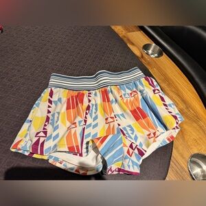 FP Movement Navy and White Striped Waistband hall of fame printed Skort/shorts